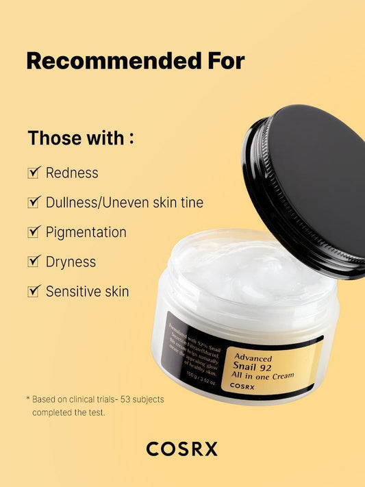 COSRX Advanced Snail 92 All-in-One Cream – snail moisturizer available at Dazall Egypt