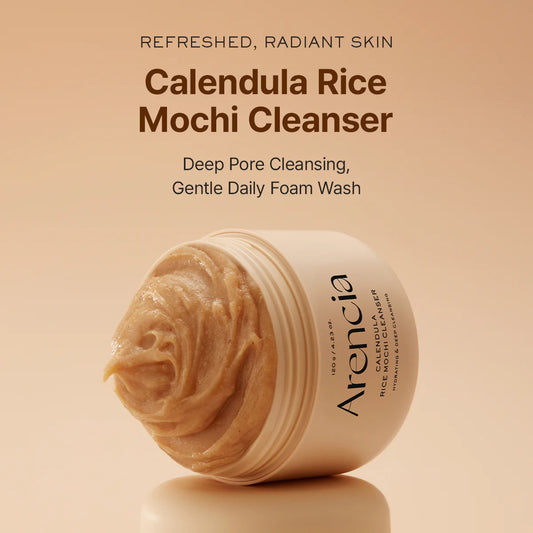 Arencia Calendula Rice Mochi Cleanser – soothing cleanser available at Dazall Egypt