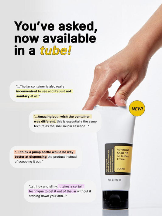 COSRX Advanced Snail 92 All-in-One Cream – snail moisturizer available at Dazall Egypt